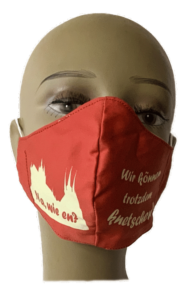 Mund-, Nasenschutzmaske, Erfurt rot, Contrado-Druck